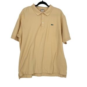 Lacoste Mens Retro Yellow Preppy Classic 3 Button Short Sleeve Collared Polo‎ XL